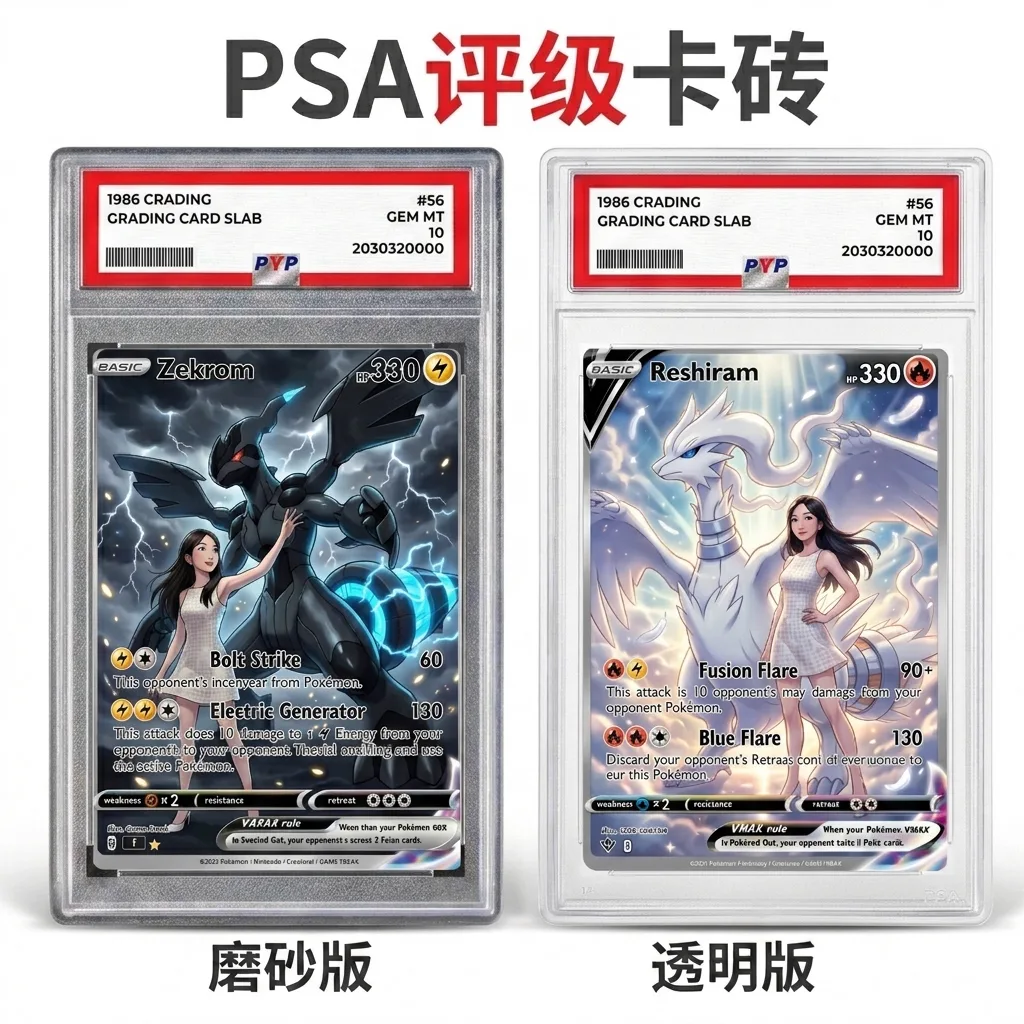 PSA 评级卡砖 · 磨砂版与透明版